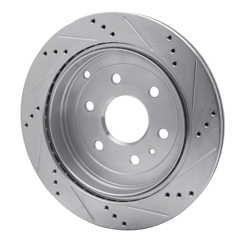 Buick Enclave Brake Rotor (1) - Rear Left - R1 Concepts - Drilled & Slotted - Silver - `07-`17
